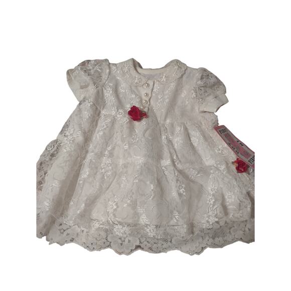 Vintage 90s First in first out lace baby dress 12 Months Made in the USA Classic - Picture 1 of 8